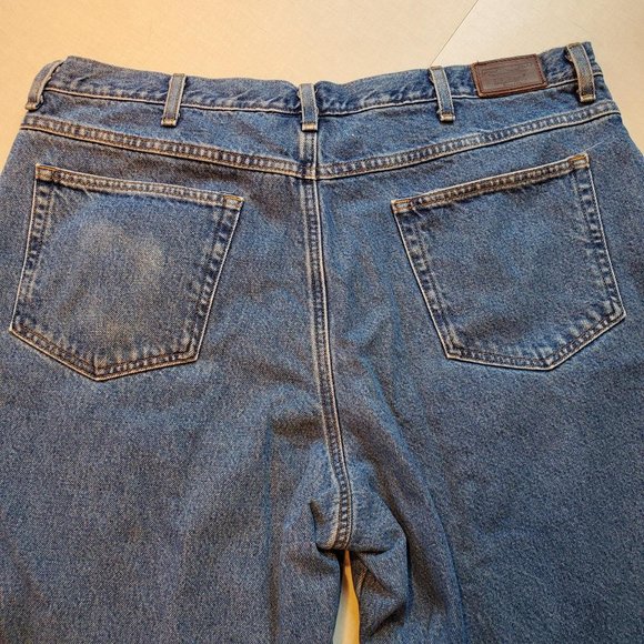Vintage Men's L.L. Bean Relaxed Fit Flannel Plaid Lined Jeans 40x30 - Picture 10 of 15